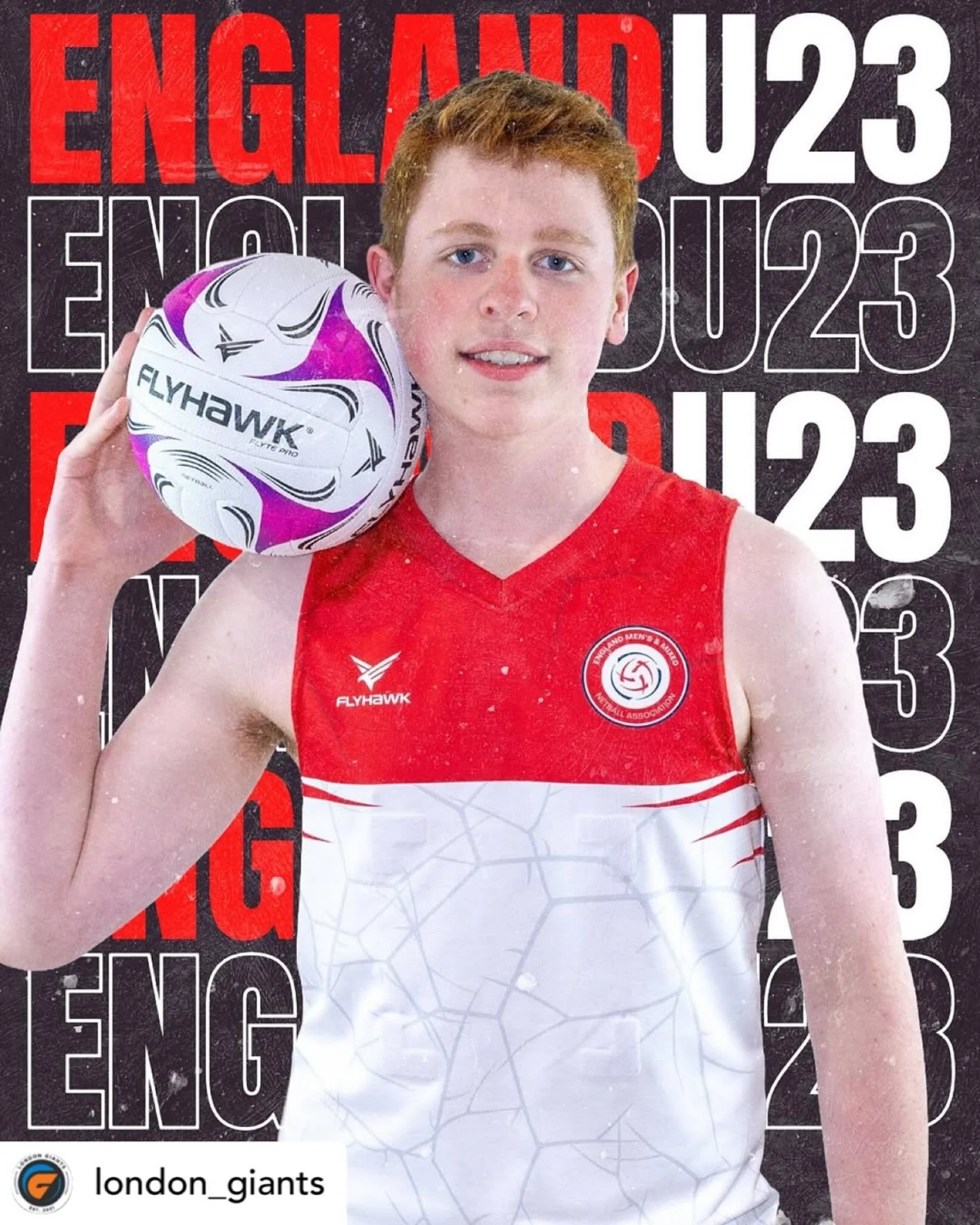 Congratulations on the selection for the England U23s Max! Best of luck against Australia!

Posted @withregram &bull; @london_giants 🏴󠁧󠁢󠁥󠁮󠁧󠁿 Max Graham &ndash; England U23s Call-Up

From Giants orange and charcoal to England white and red.
Hug