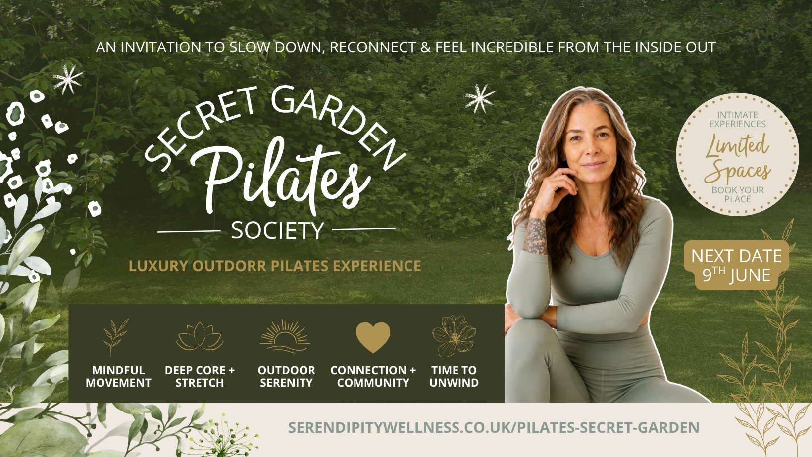 Secret garden pilates society at Weston Hall Hotel