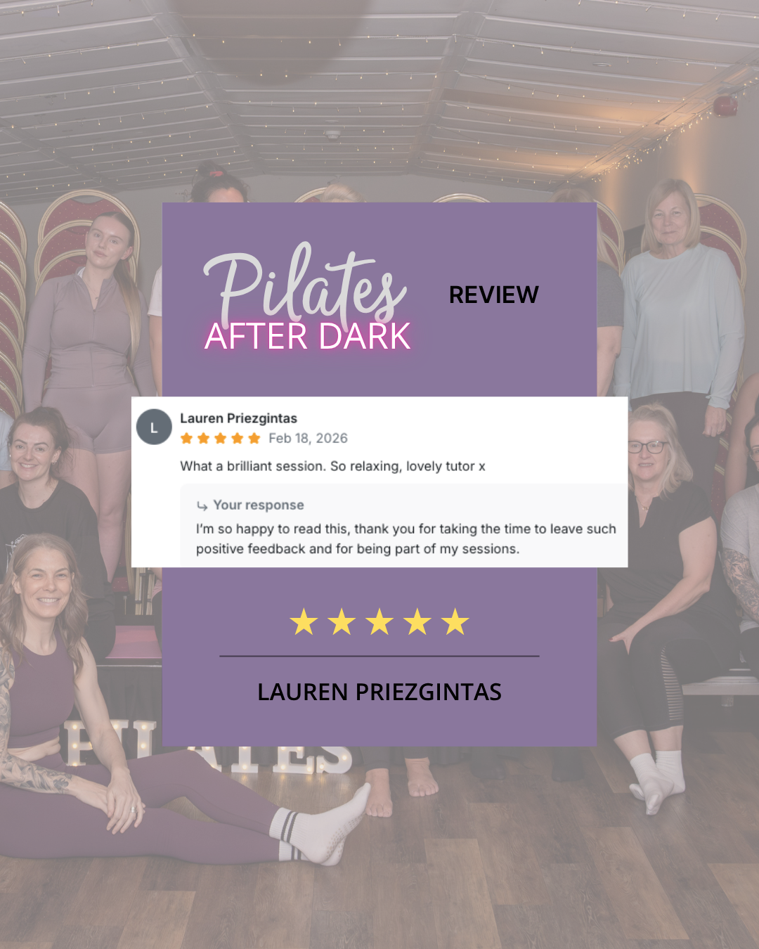 Pilates After Dark Client Review