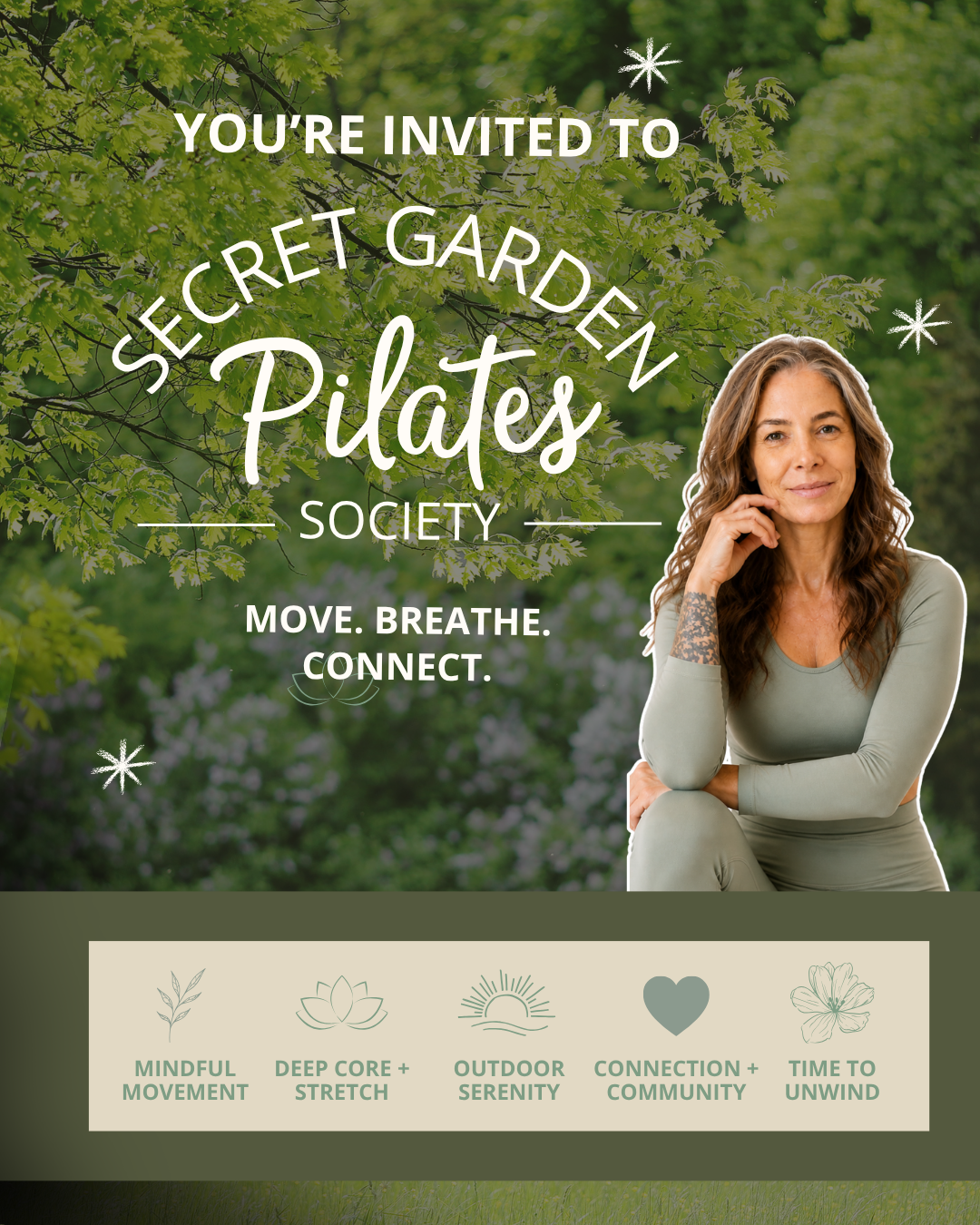 Secret garden pilates society at Weston Hall Hotel