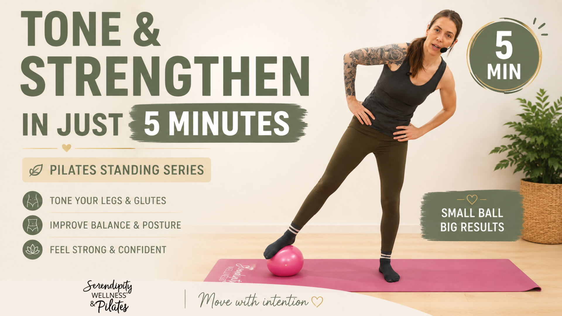 Standing Pilates with a Mini Ball: A Quick 5-Minute Workout for Strength and Balance
