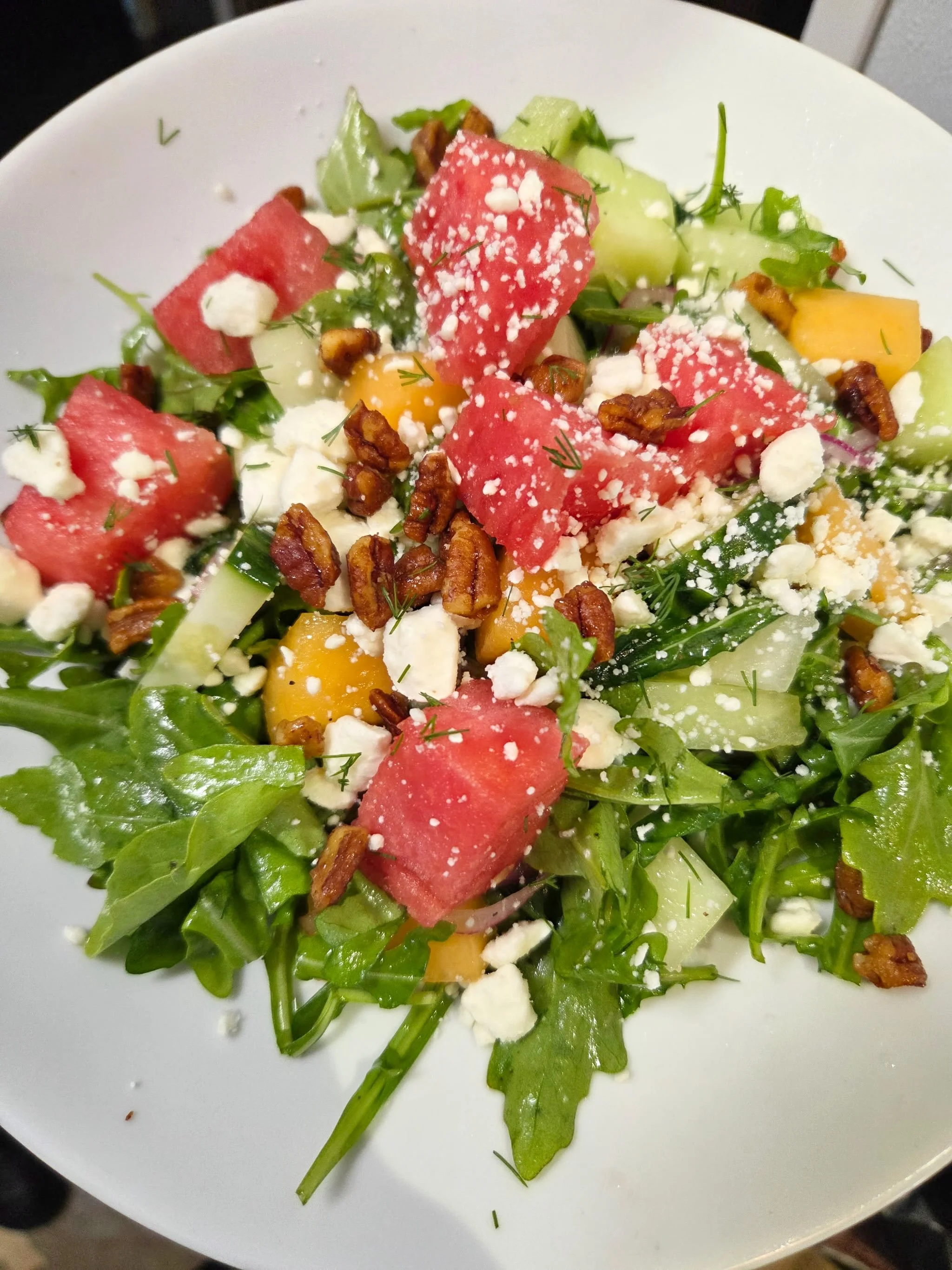 Summer in a bowl. 🍉🥒☀️

Our recent Watermelon &amp; Cucumber Salad Special is fresh, light, and exactly what these Florida afternoons call for.🌴
Stop by to see what our chefs are creating next! 🌿
.
.
#lunchdate #coastalcuisine #seasonaleating #ve