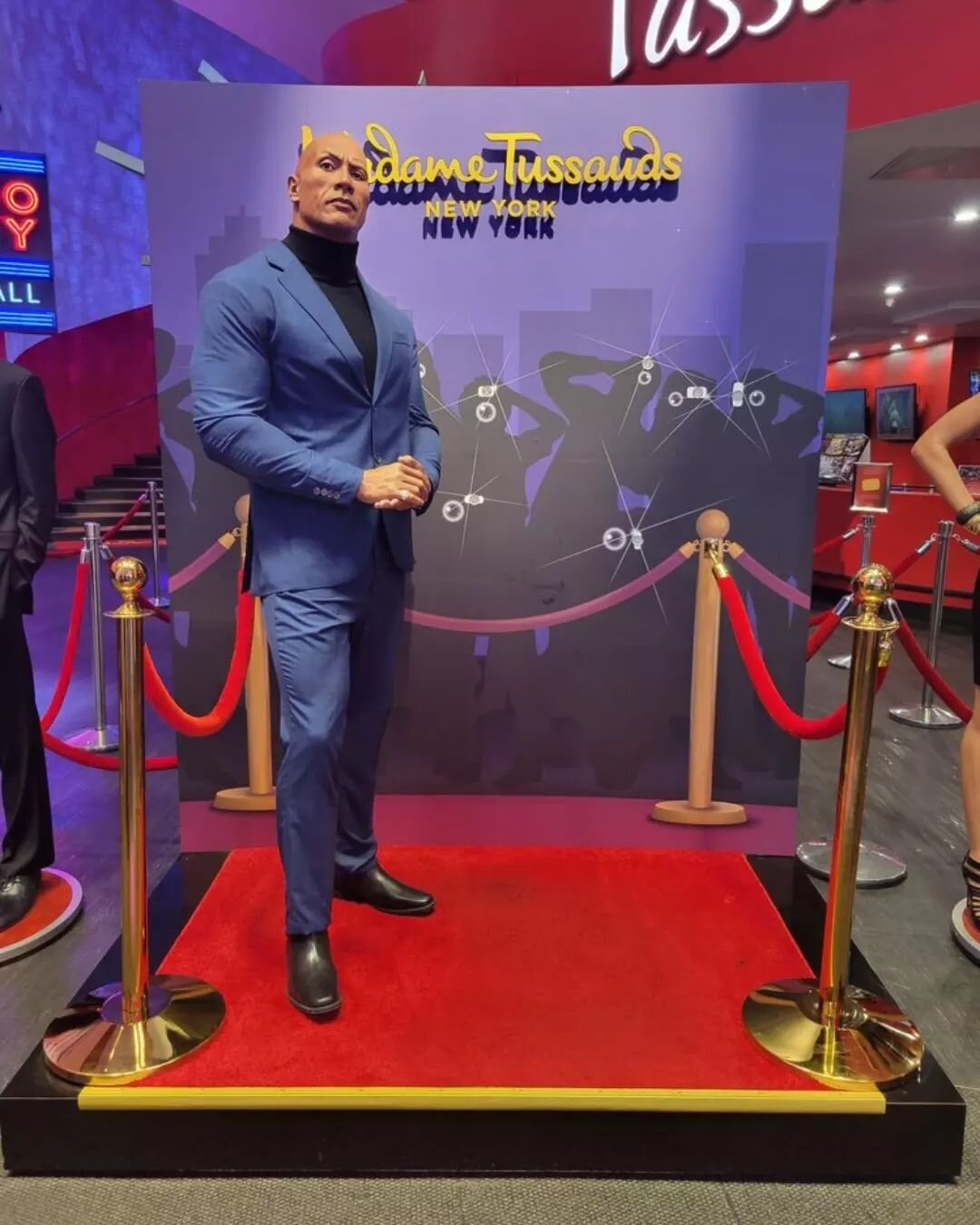 We love seeing the transformation of a design from the studio to set display. &lsquo;Before&rsquo; pictures may lend to this set looking tiny, but the &lsquo;after&rsquo; seen @madametussaudsusa clearly shows this set measuring up to Dwayne Johnson&r