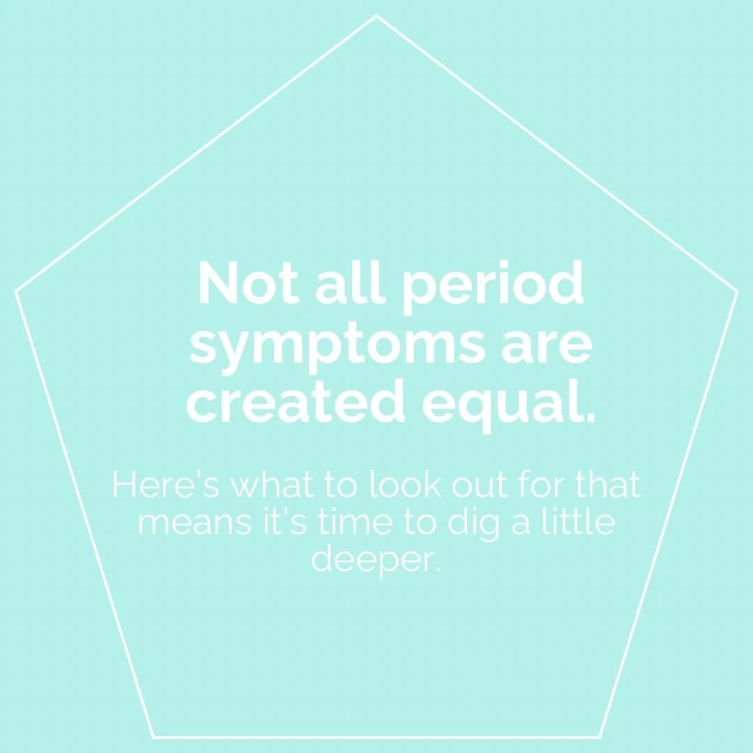 Not all period symptoms are the same!
Your period is a monthly check in, and lots of the symptoms around your period are a way of your body letting you know how you are getting on. 

Key ones to look out for:
💊Pain - period pain shouldn&rsquo;t be u