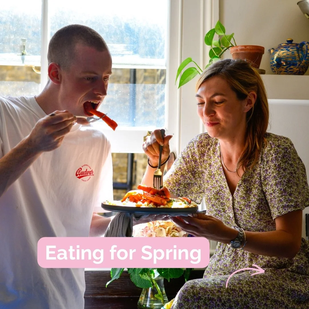 Day 2 of the Spring Reset - Eating for Spring
In Spring, we want to keep things moving. The body tends to stagnation, often resulting in changes to our cycle like PMS, cramps and fatigue. Small changes to our diet and eating habits can help
⭐️Eating 