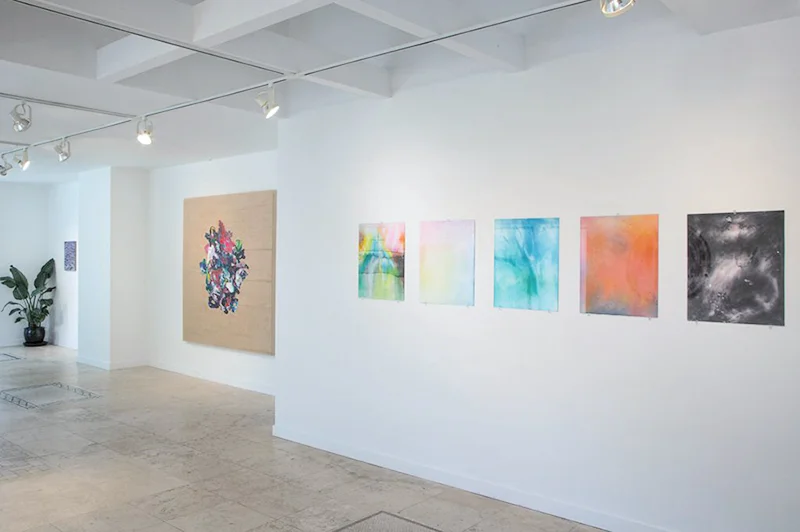 Post-Psychedelic Dreams , Installation view, Grey Area/Grey East at Glenn Horowitz, East Hampton, NY. Also pictured: Adam Henry, Dustin Yellin