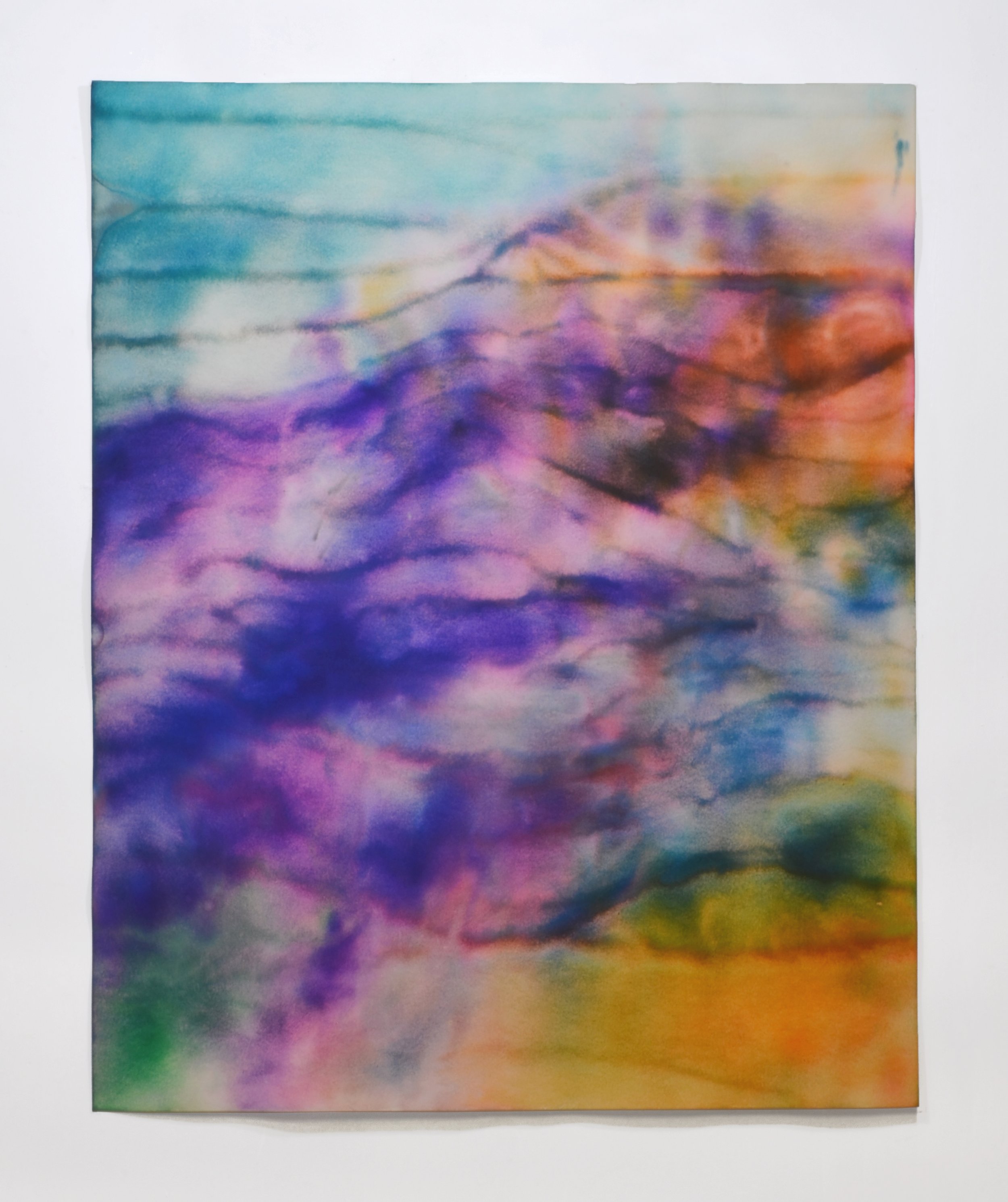  August 24, 2023 (Ondas de Luz), 2024, ink on chromatography paper soaked in Claritin solution, 40 x 30 inches 