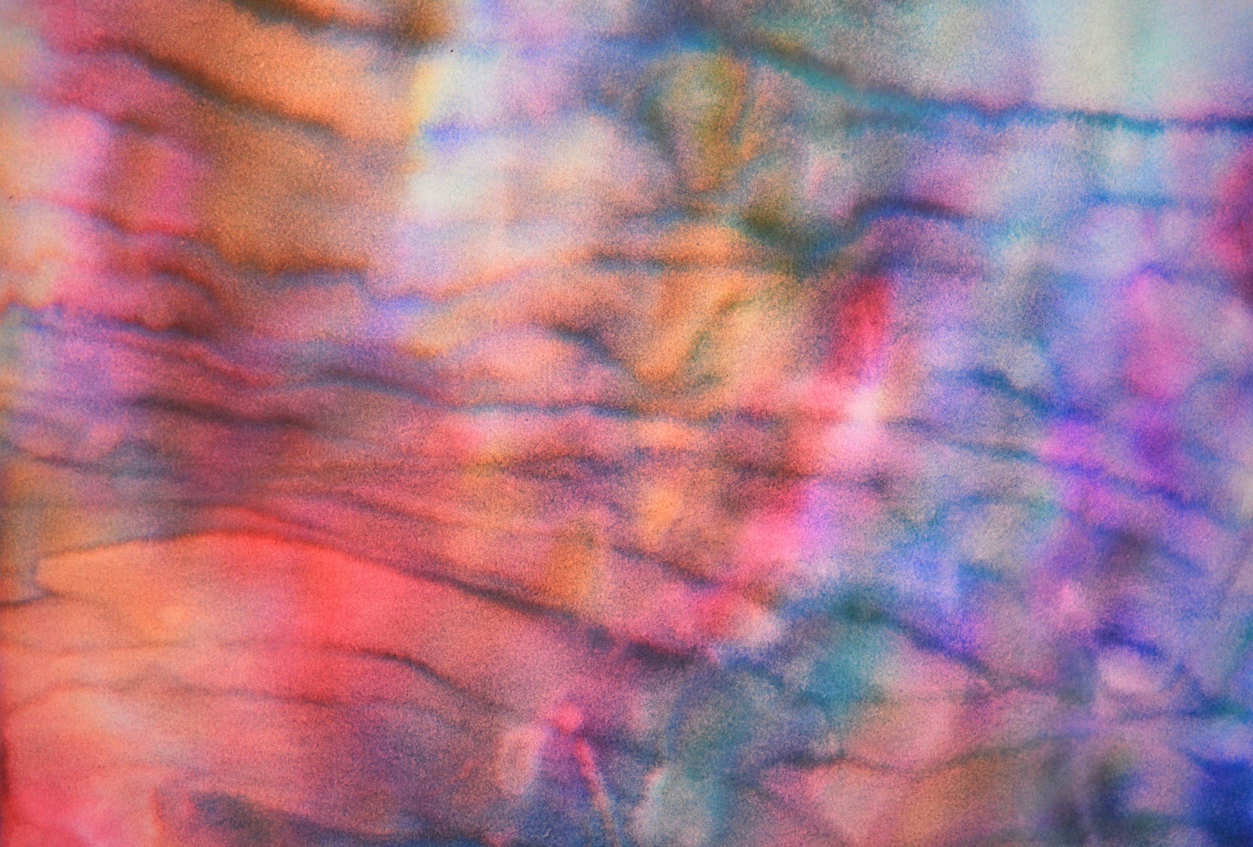  Detail, November 24 2019 (Amanecer Interior), 2024, ink on chromatography paper soaked in Marijuana/Kombucha solution, 40 x 30 inche 