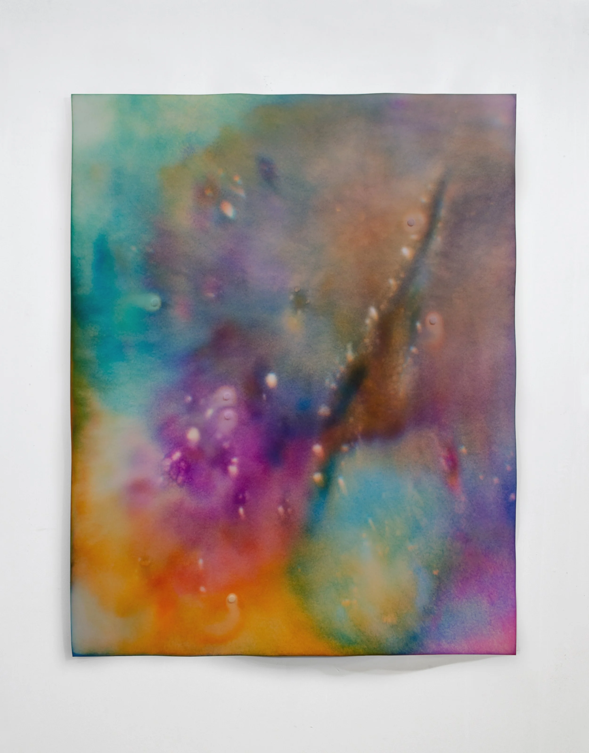 March (9 to 5), ink on chromatography paper soaked in Tylenol and Marijuana solution, 40 x 32 inches