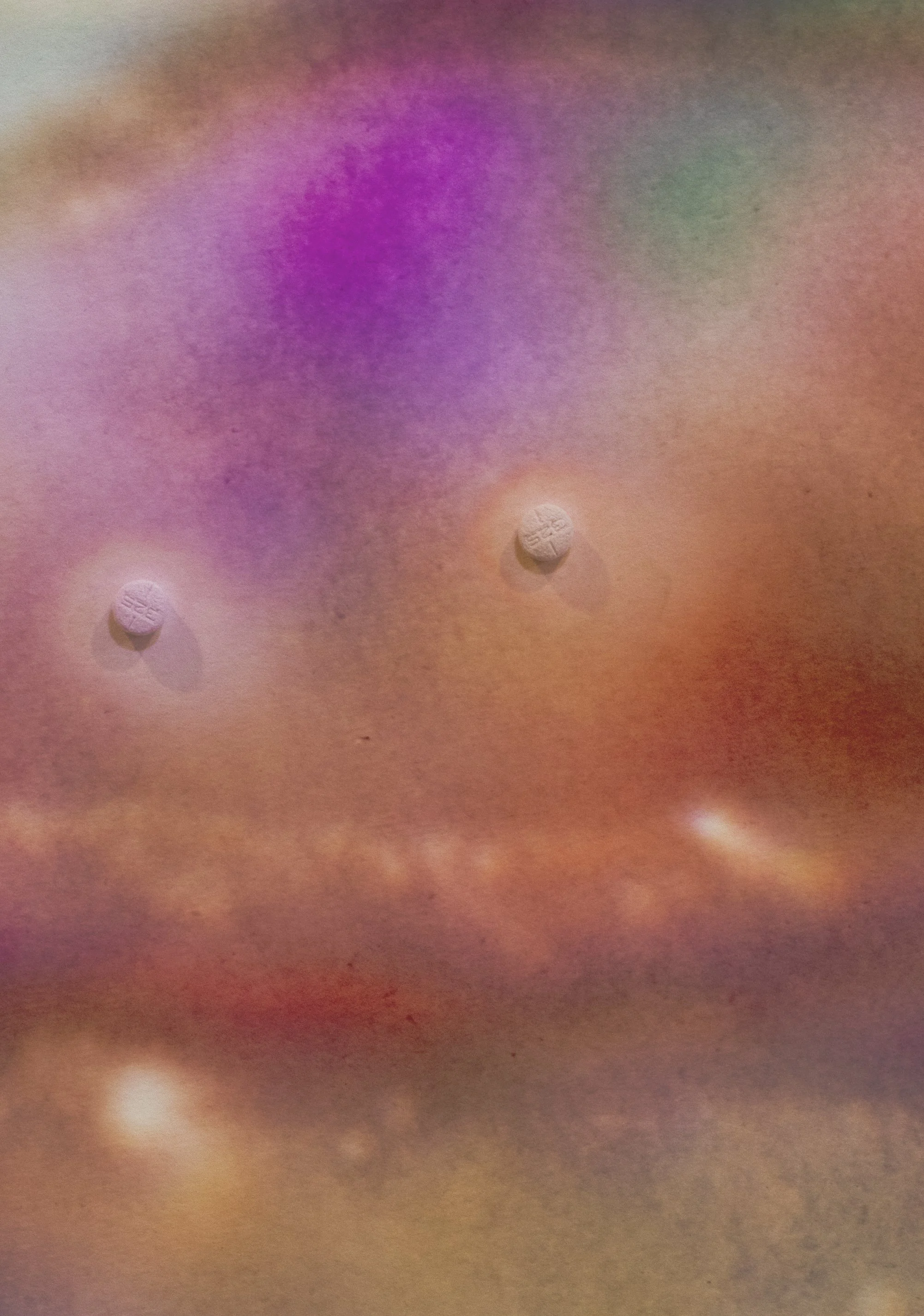 Detail, April (My Face), ink on chromatography paper soaked in Tylenol and Mezcal solution, 40 x 32 inches