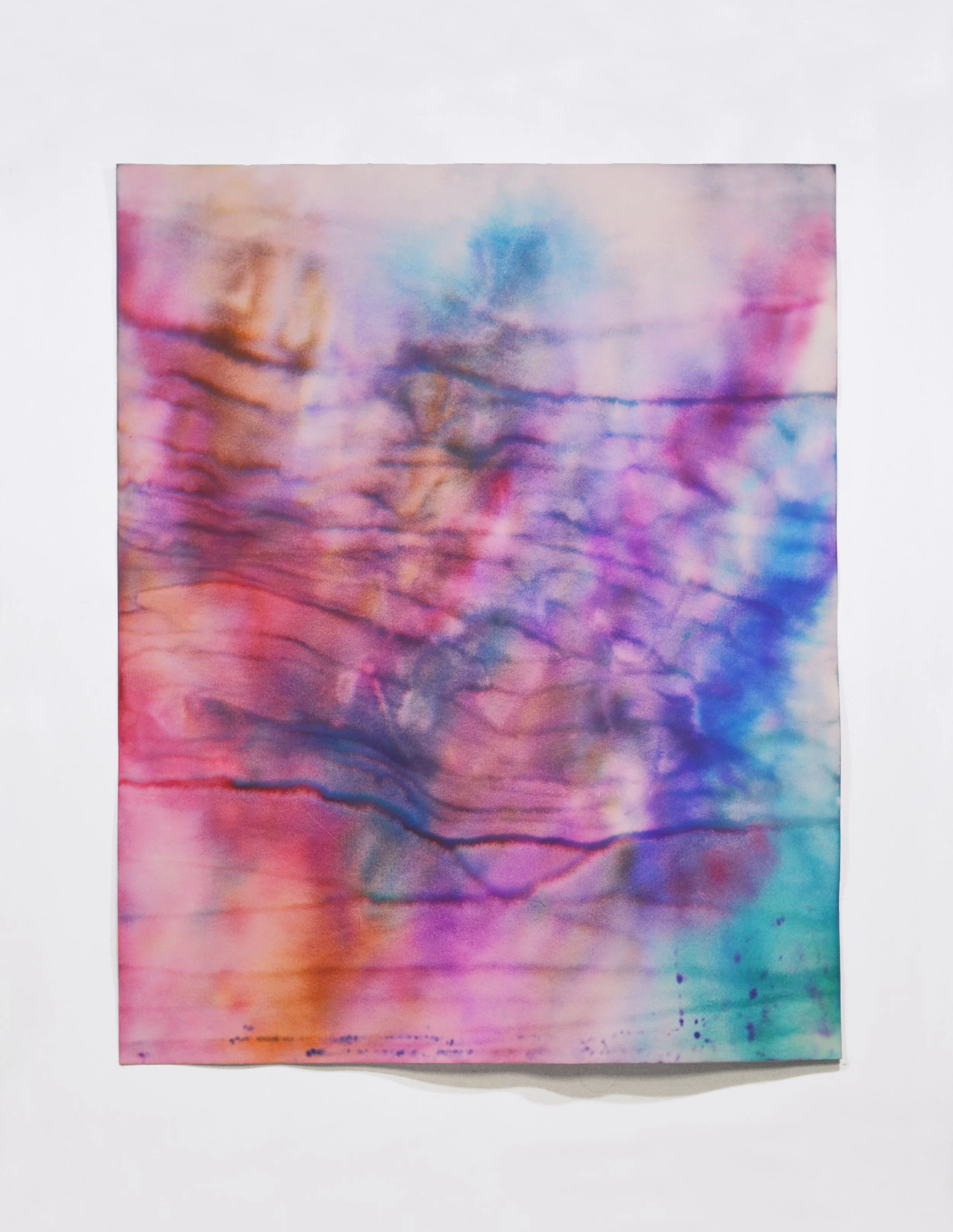  November (Amanecer Interior), ink on chromatography paper soaked in Marijuana/Kombucha solution, 40 x 32 inches 