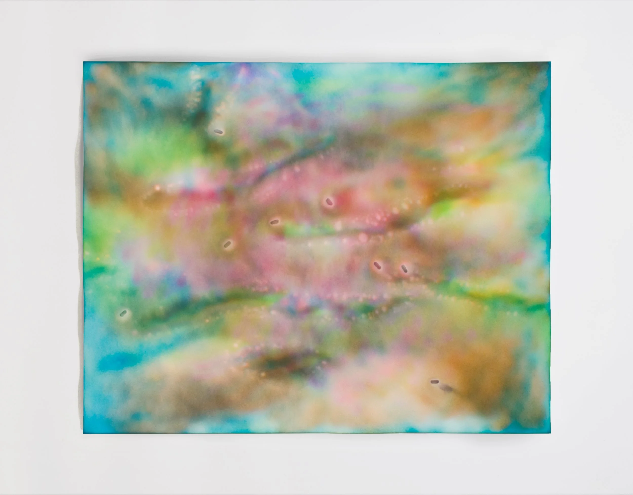  August I,  ink on chromatography paper soaked in Tylenol solution, 32 × 40 inches 