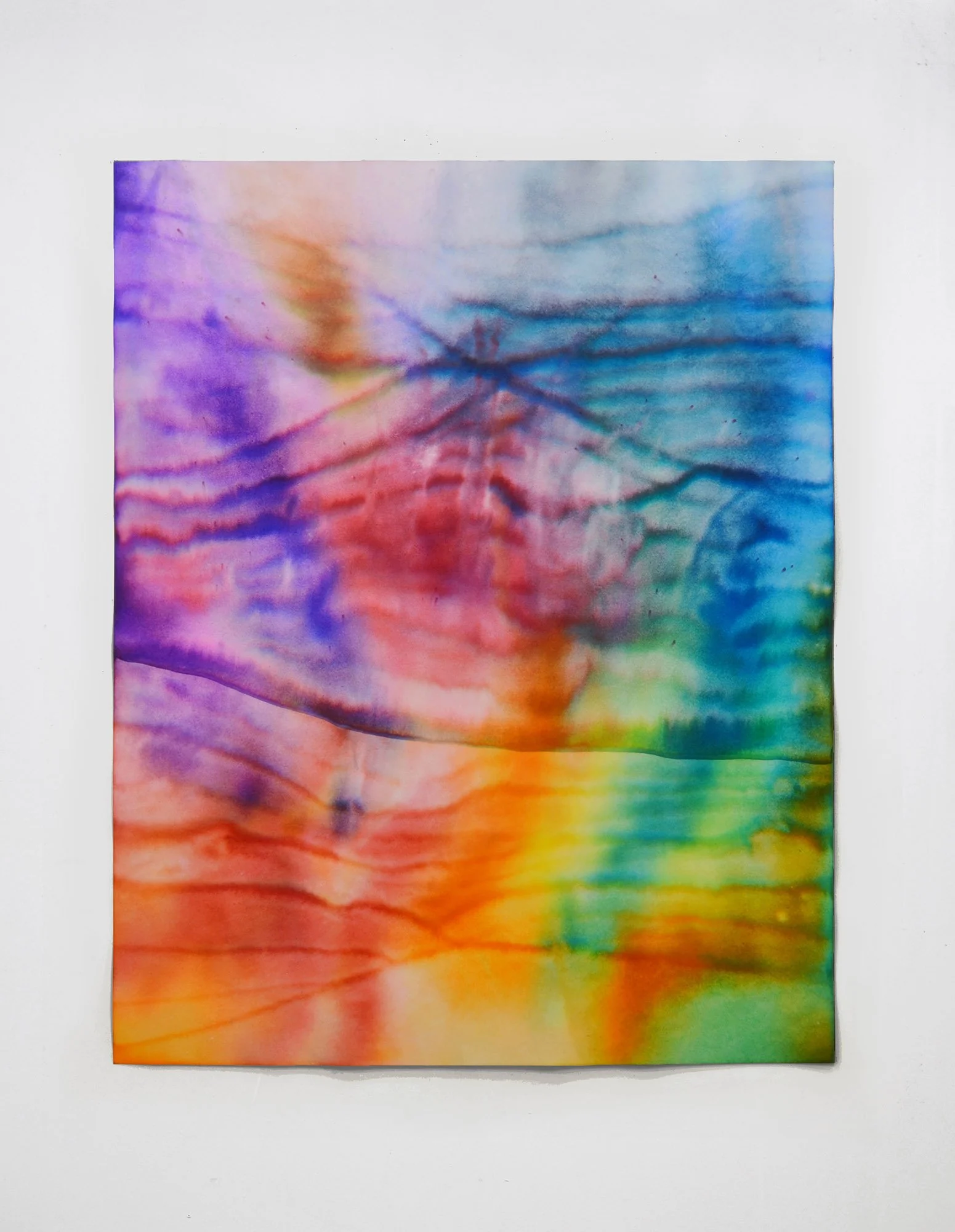  May 1 2023 (Colores de ti), ink on chromatography paper soaked in Advil/Codeine solution, 40 × 32 inches 