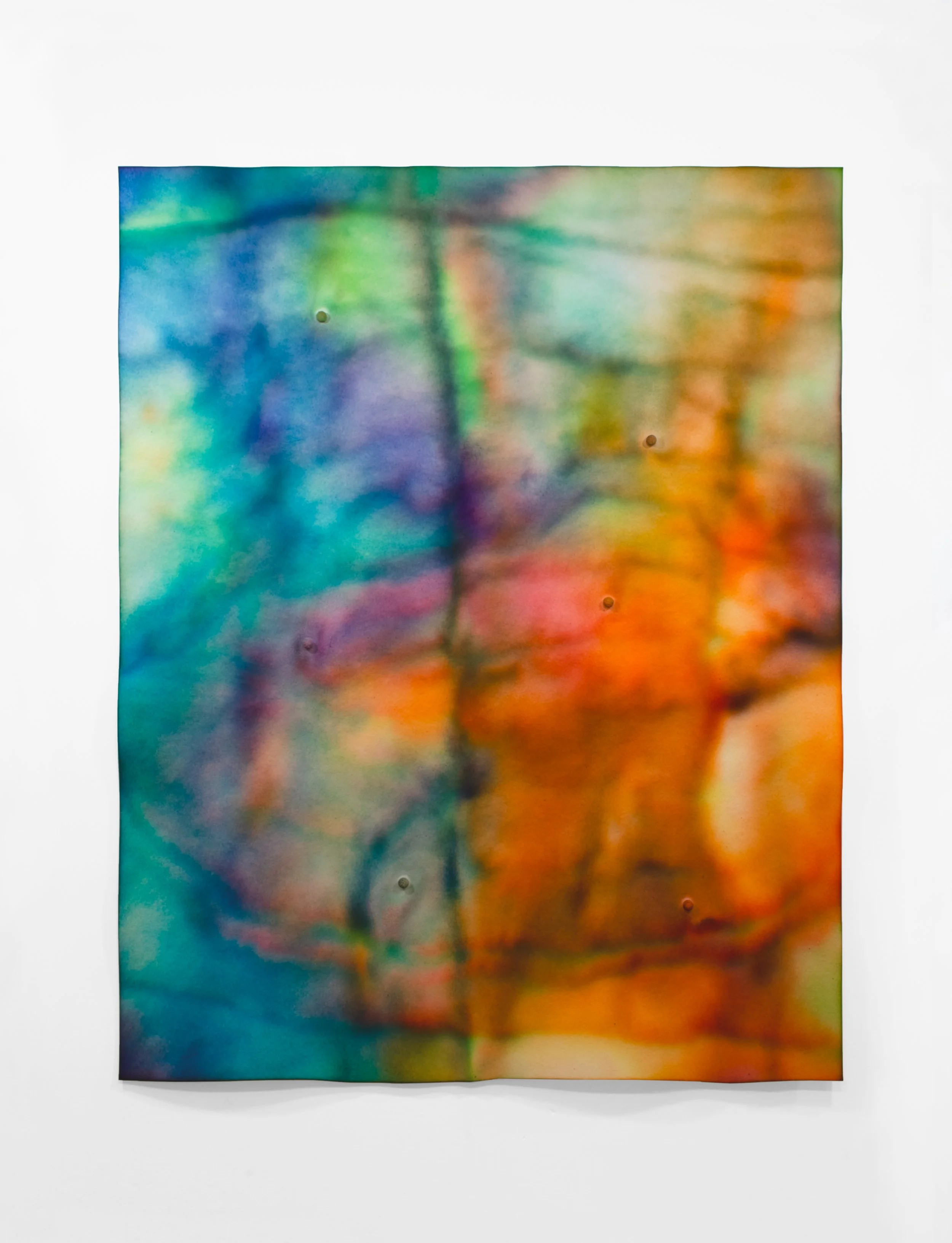  June Variation, ink on chromatography paper soaked in Tylenol and Kombucha solution, 40 x 32 inches 