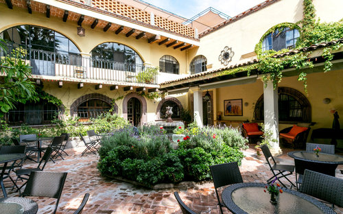 One of the many courtyards at Casa de la Noche