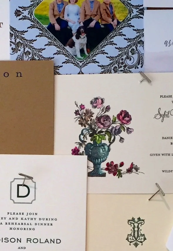  variety of invitations including hand-colored floral 