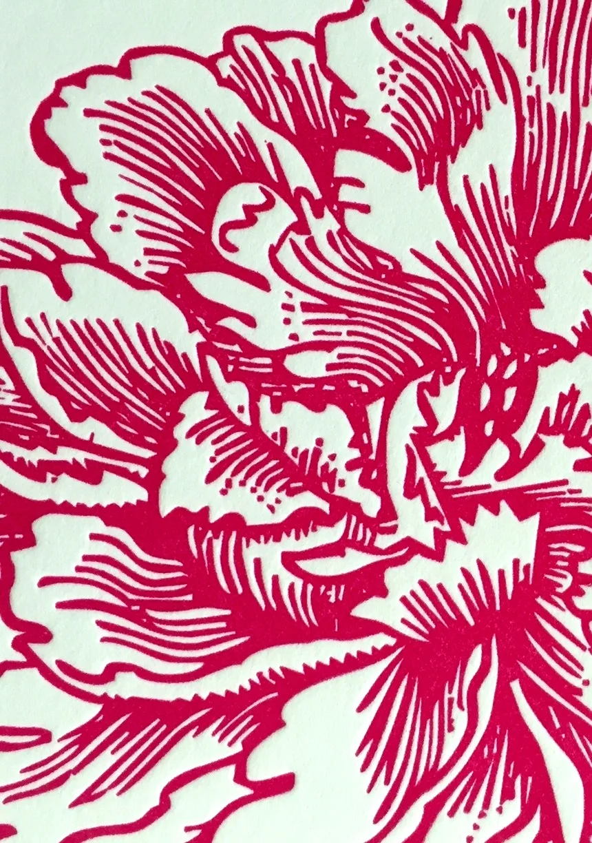  detail of floral on an invitation 