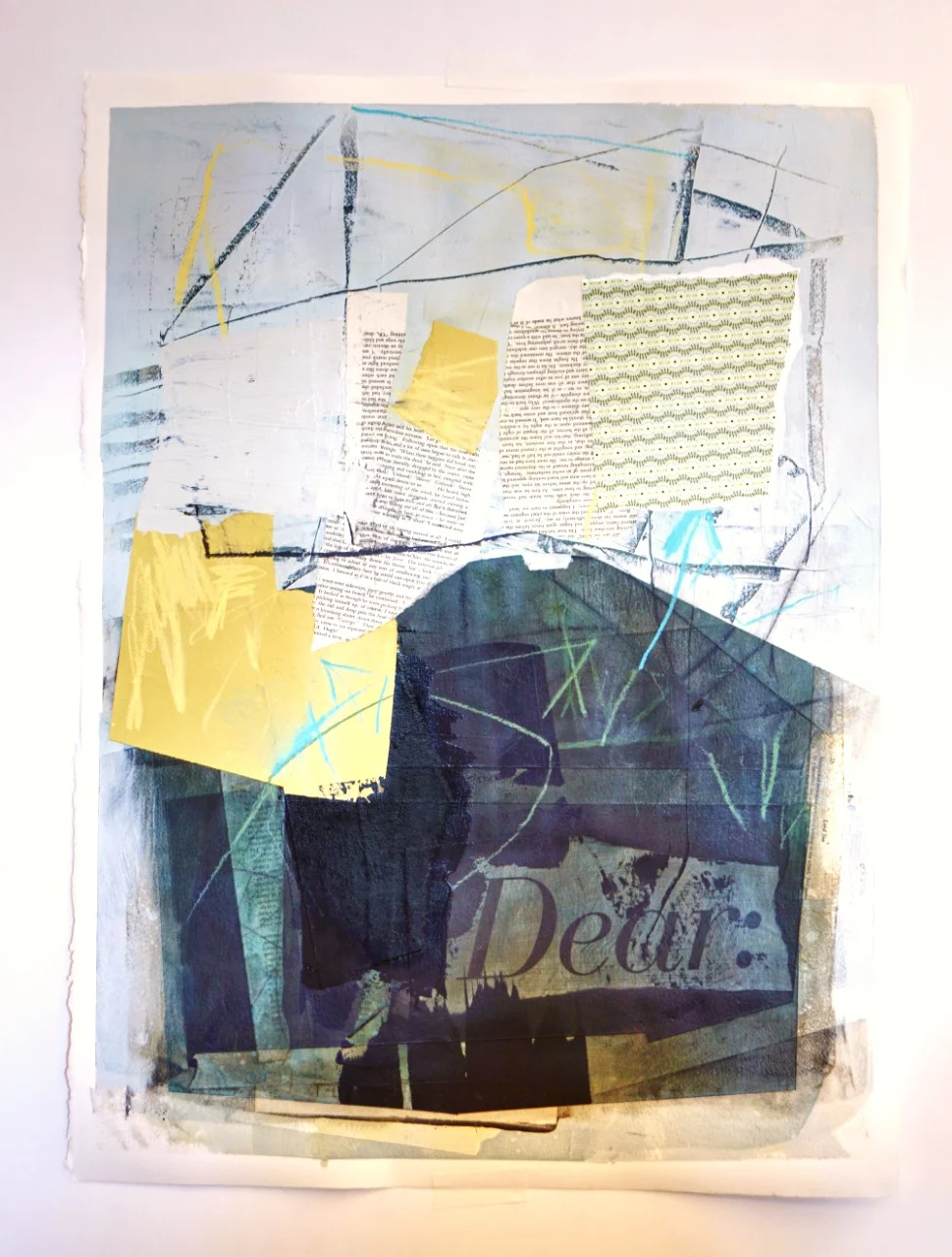 “Dear” Collage on paper