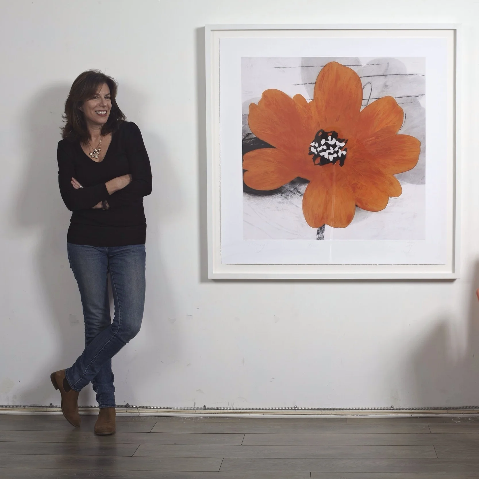 Louise Lipman with Ivo Stoyanov’s “Orange”.