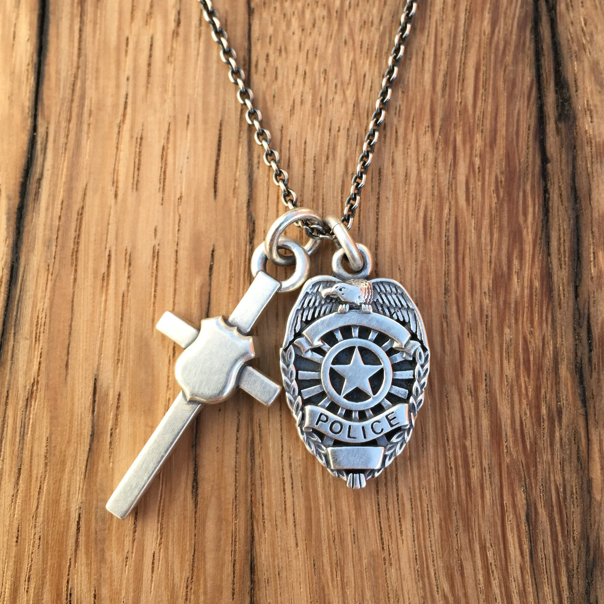 Police Badge and Cross.JPG