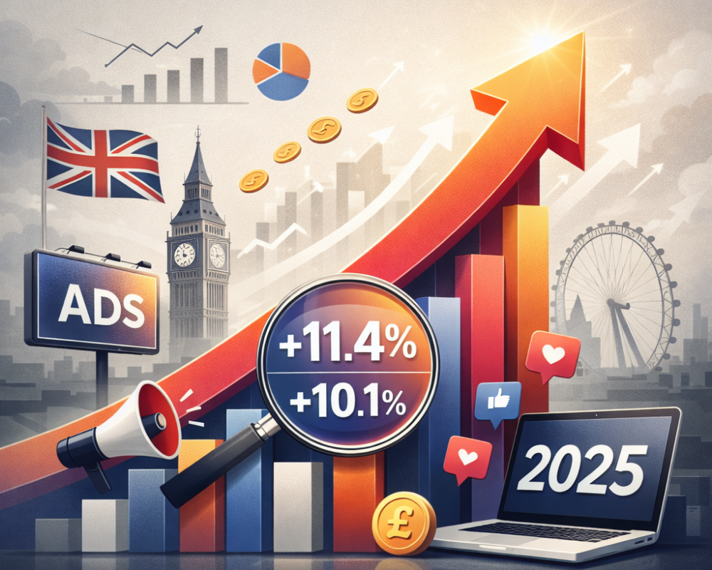 La inversión publicitaria en UK creció un 11,4% en el tercer trimestre y un 10,1% en 2025