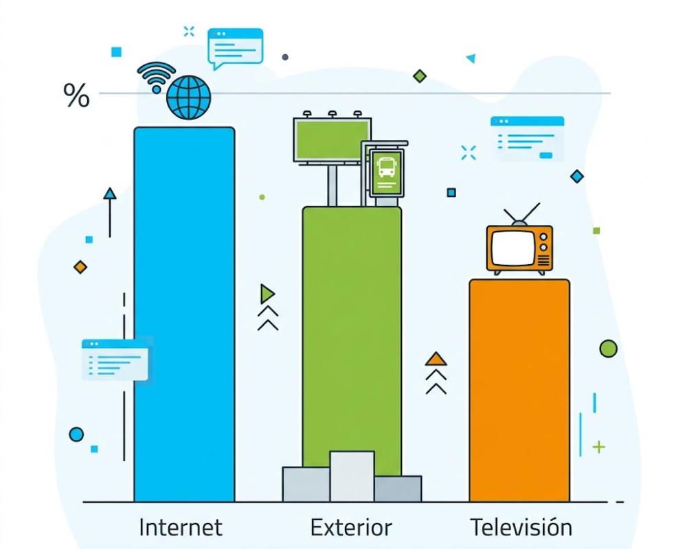 Internet supera el 90% y Exterior consolida su segunda posición por delante de la televisión, según datos de la primera ola del EGM