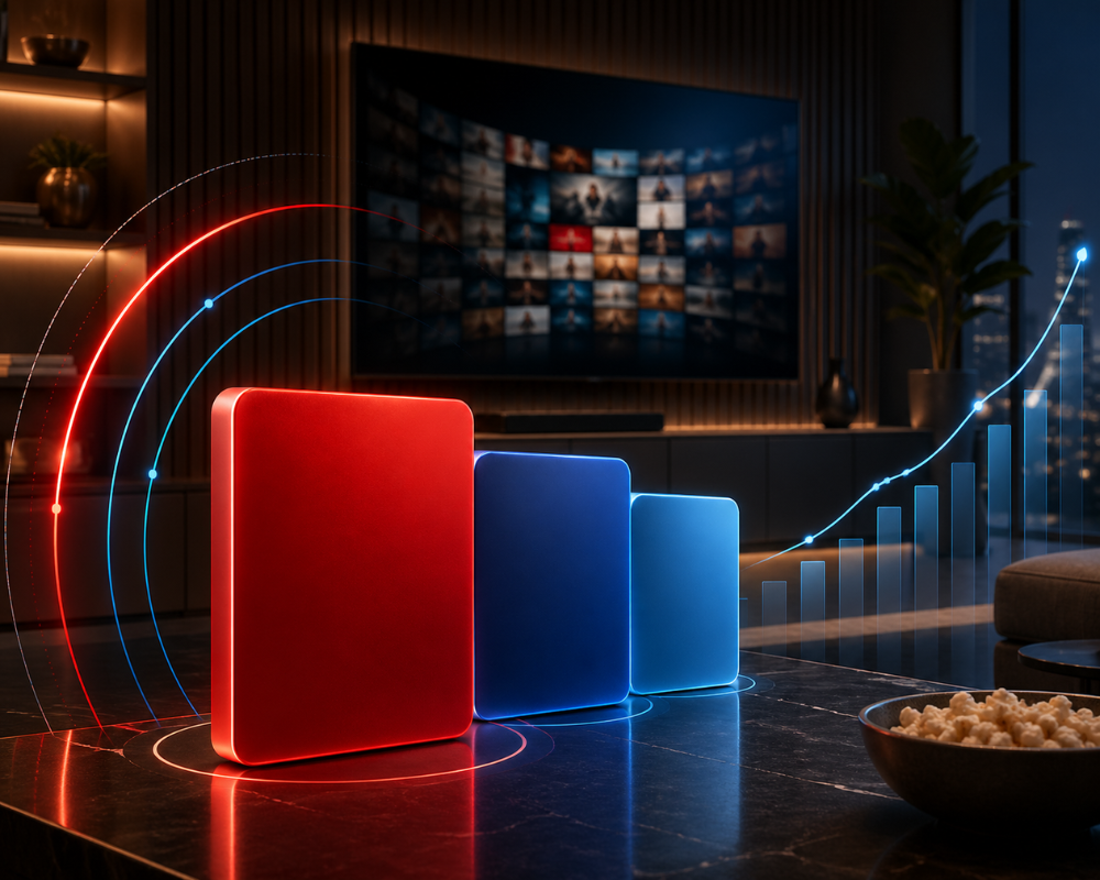 Netflix continúa por delante de Prime Video, seguida de cerca por Disney+, según datos de JustWatch