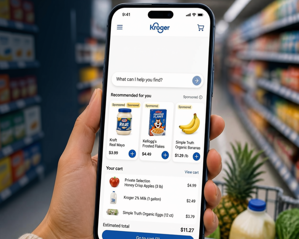 Kroger incorpora anuncios patrocinados a su asistente de compras basado en IA