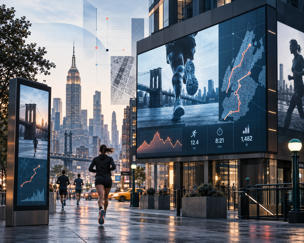 HOKA integra datos de la App Strava en una campaña DOOH