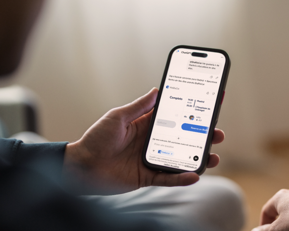 BlaBlaCar se integra en ChatGPT y permite buscar y comparar viajes con lenguaje natural