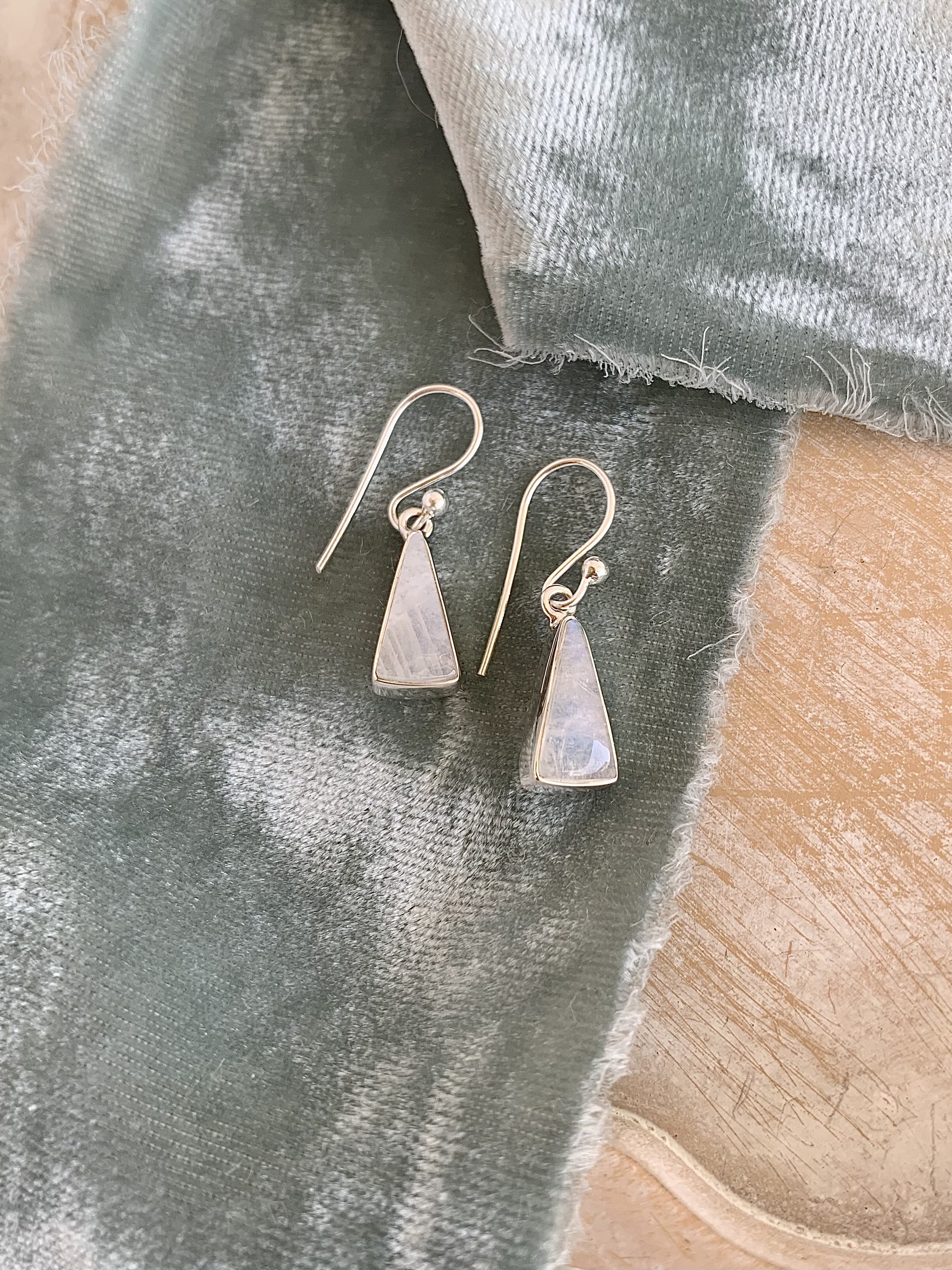 Beaming Moonstone Silver Earrings