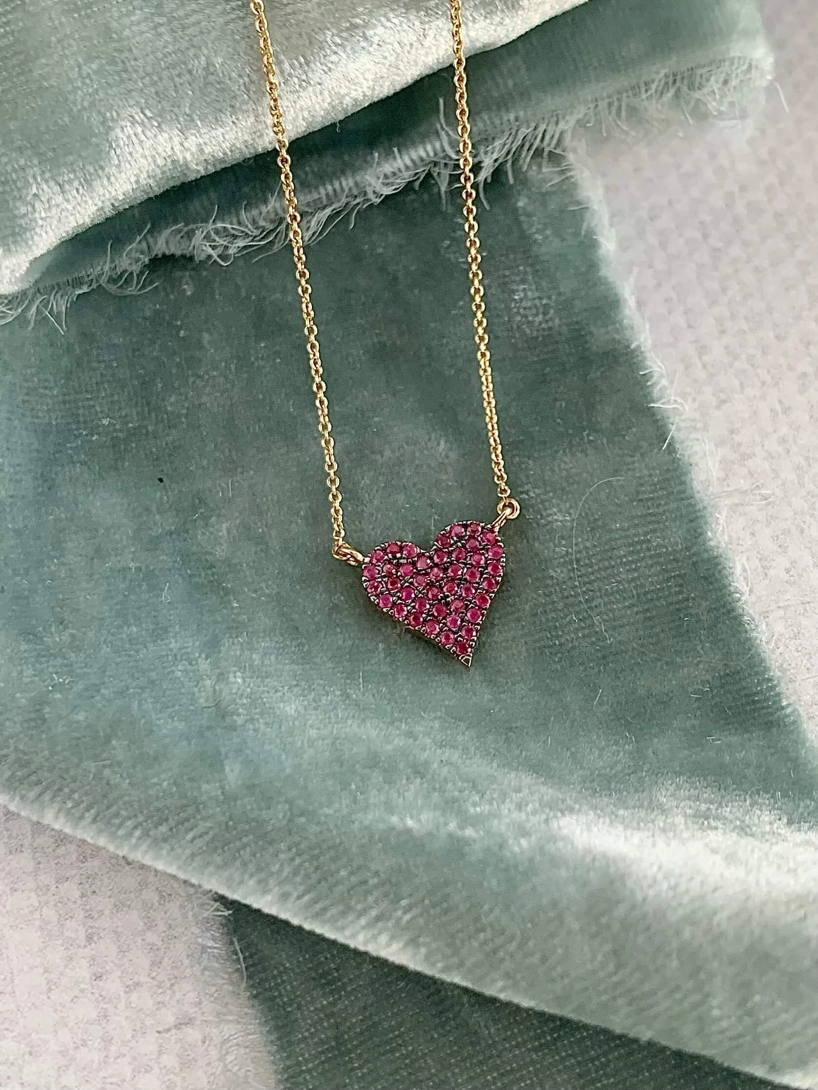 Pure of Heart Ruby 14k Yellow Gold Necklace