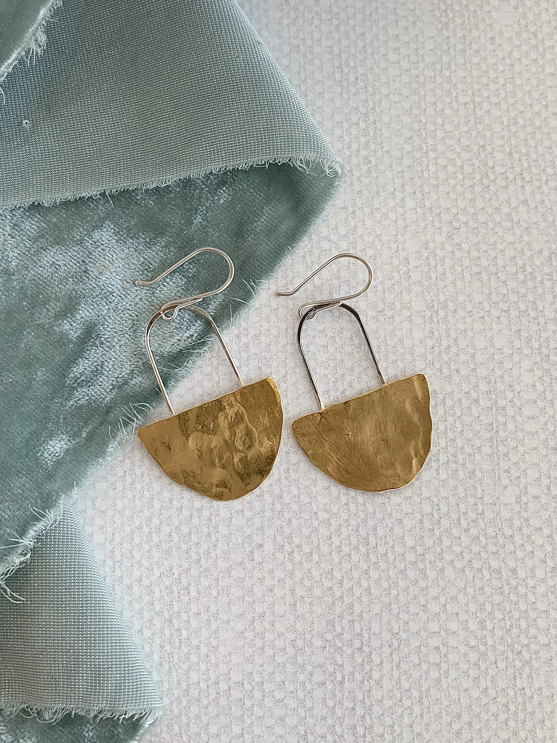 Handmade Mixed Metal Geo Earrings