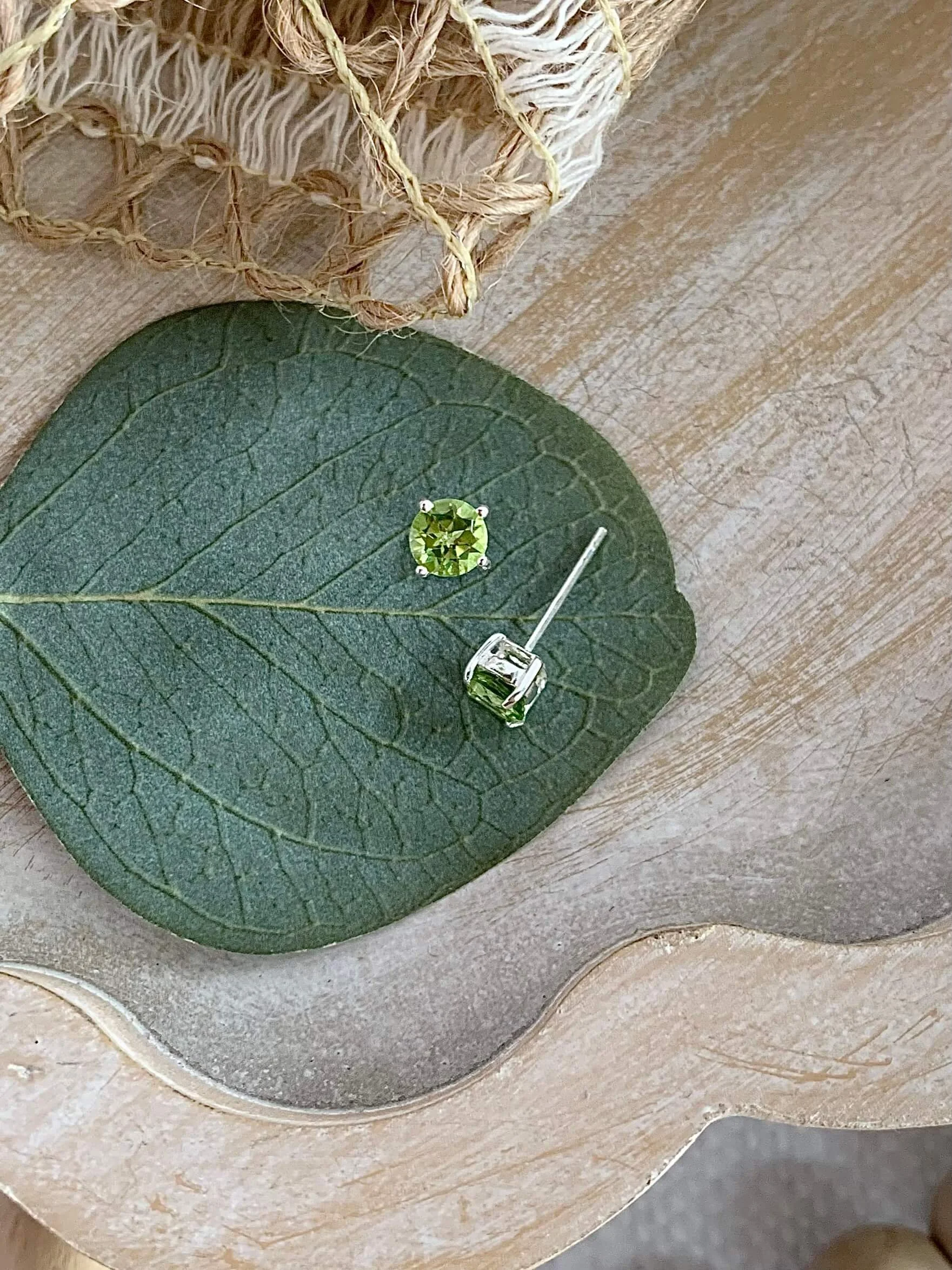 Classic Peridot Silver Stud Earrings