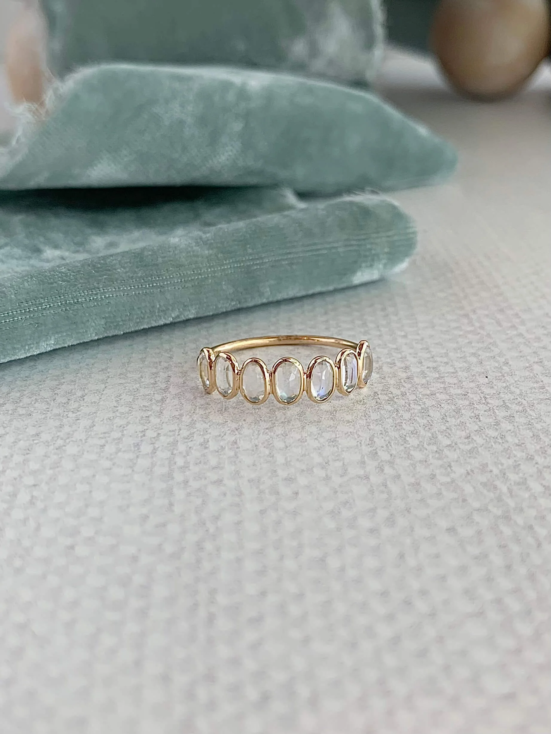 Oval Moonstone 14k Yellow Gold Ring