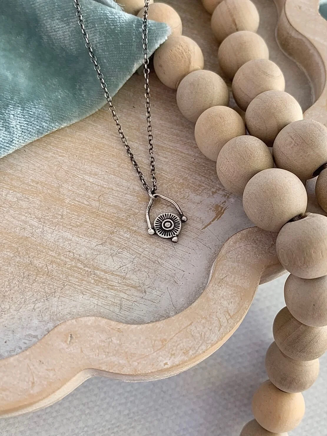 Mini Talara Shield Silver Necklace