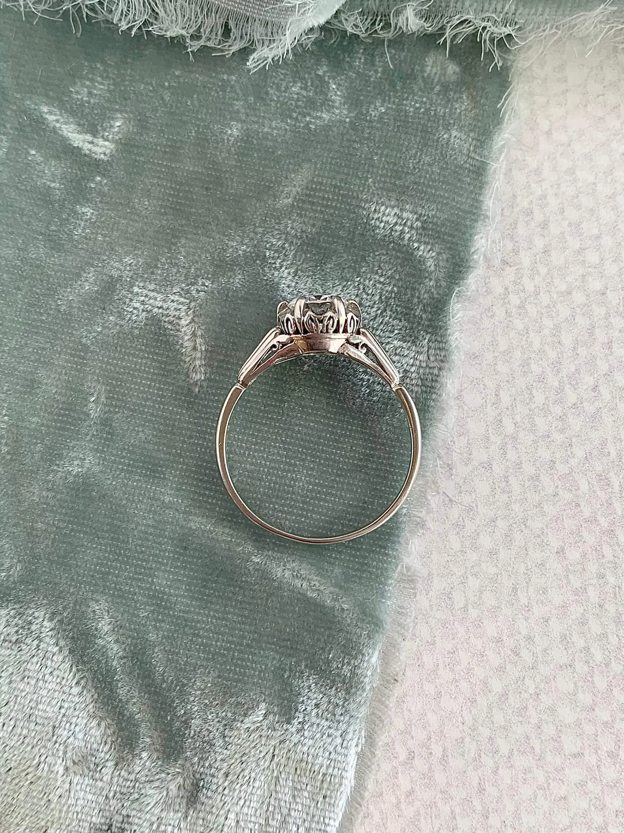 Estate Diamond 14k White Gold Engagement Ring