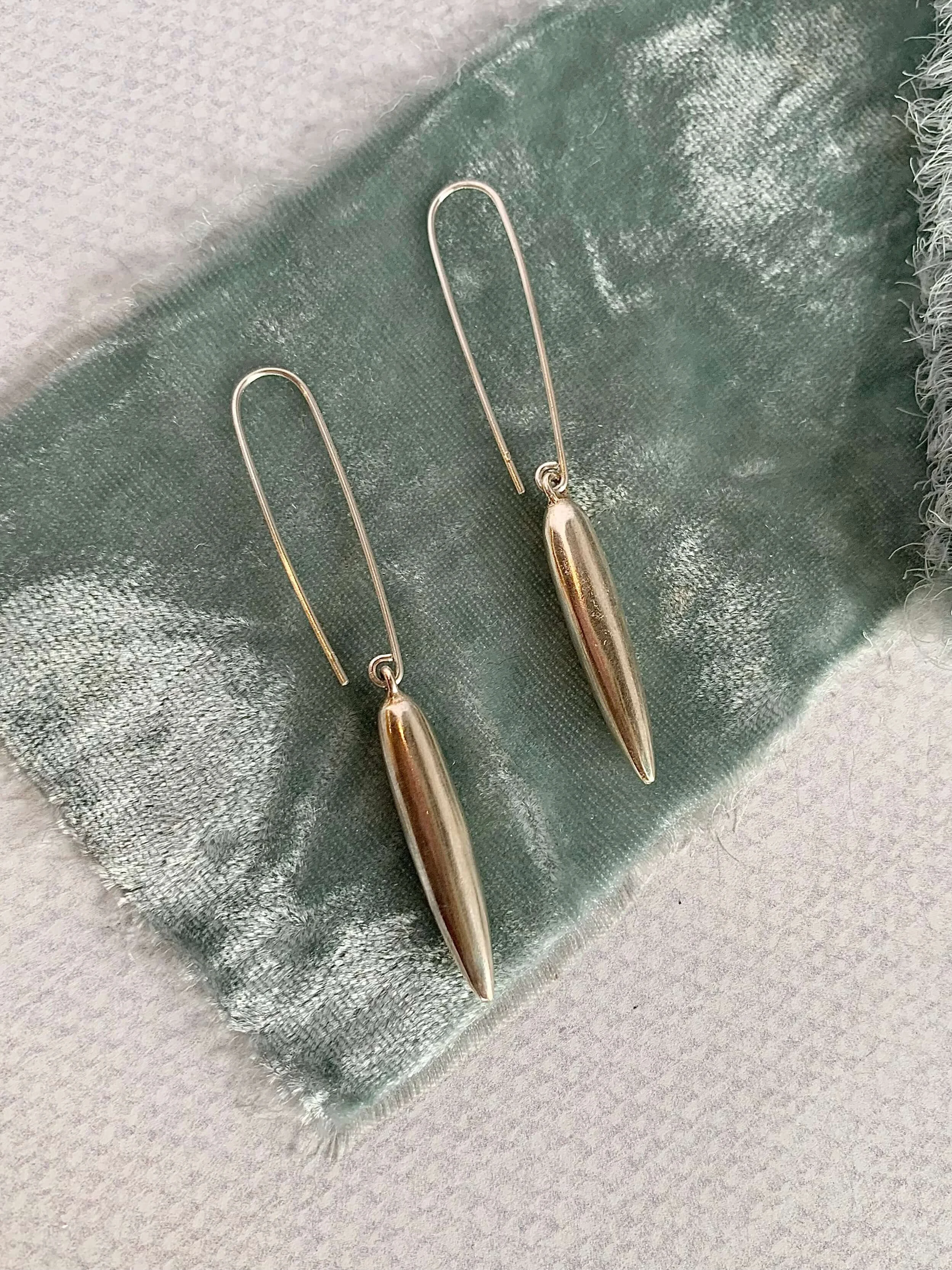Handmade Bullet Silver Earrings