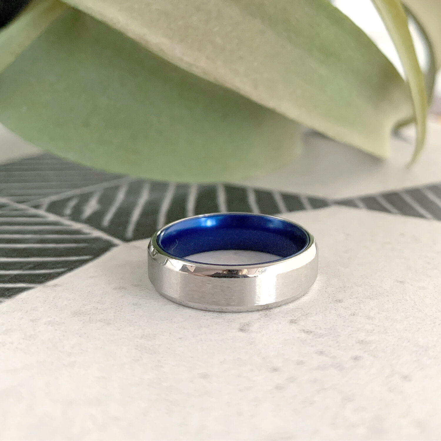 Cobalt Beveled Edge Satin 8mm Band Size Cobalt Beveled Edge Satin 8mm Band Size