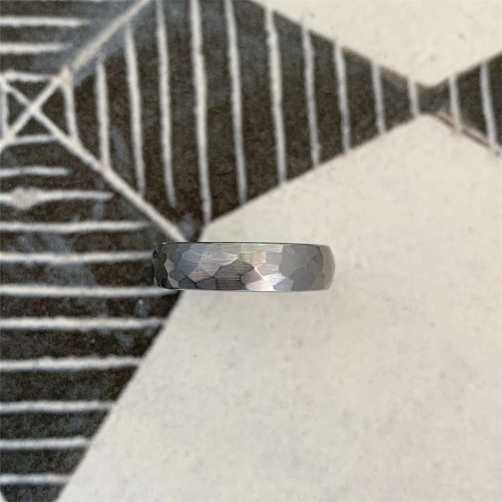 Hammered Tungsten 6mm Band alt view.JPG
