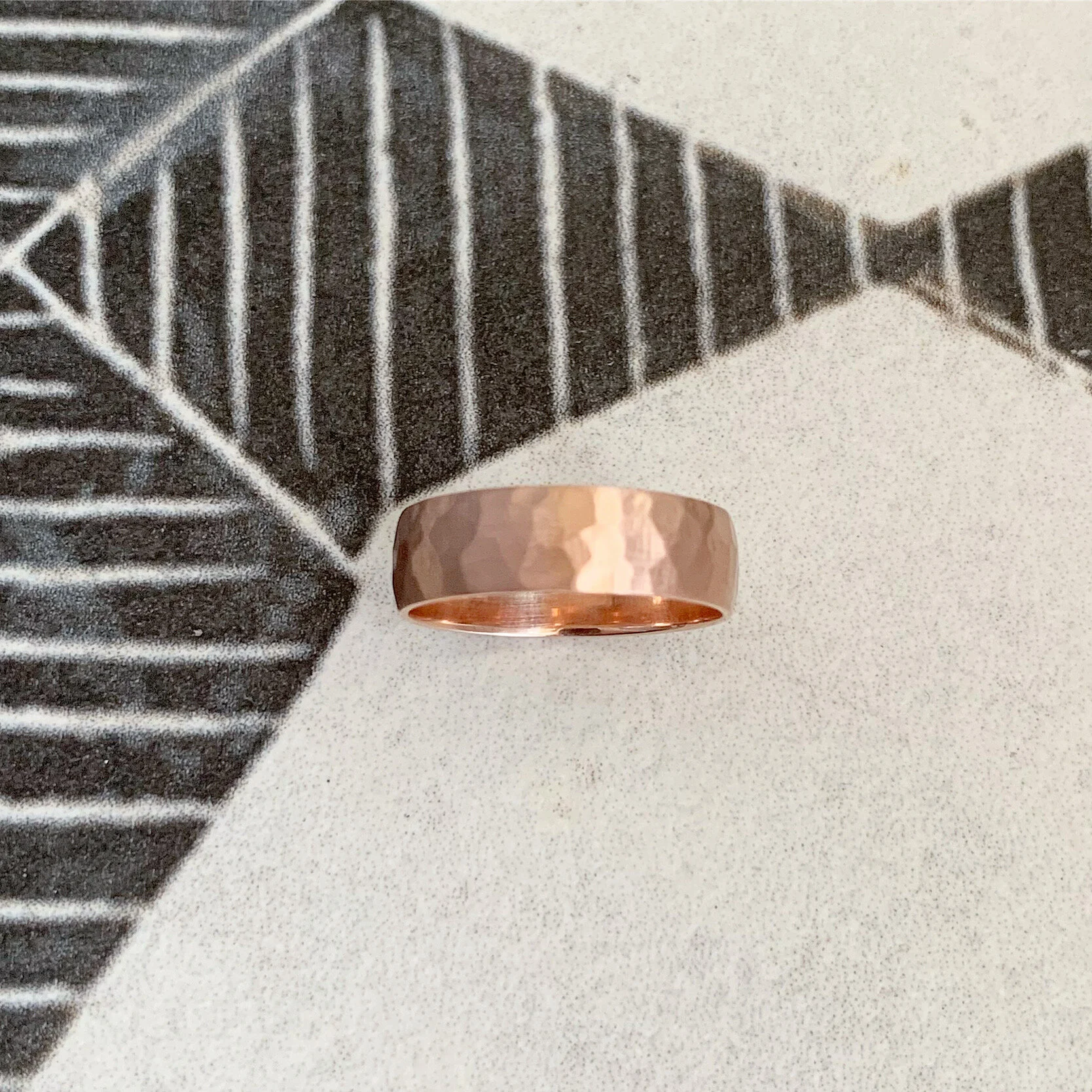 14k rose satin rock 6mm half round light wedding band $994.00 code hrl9-6mm alt view.JPG