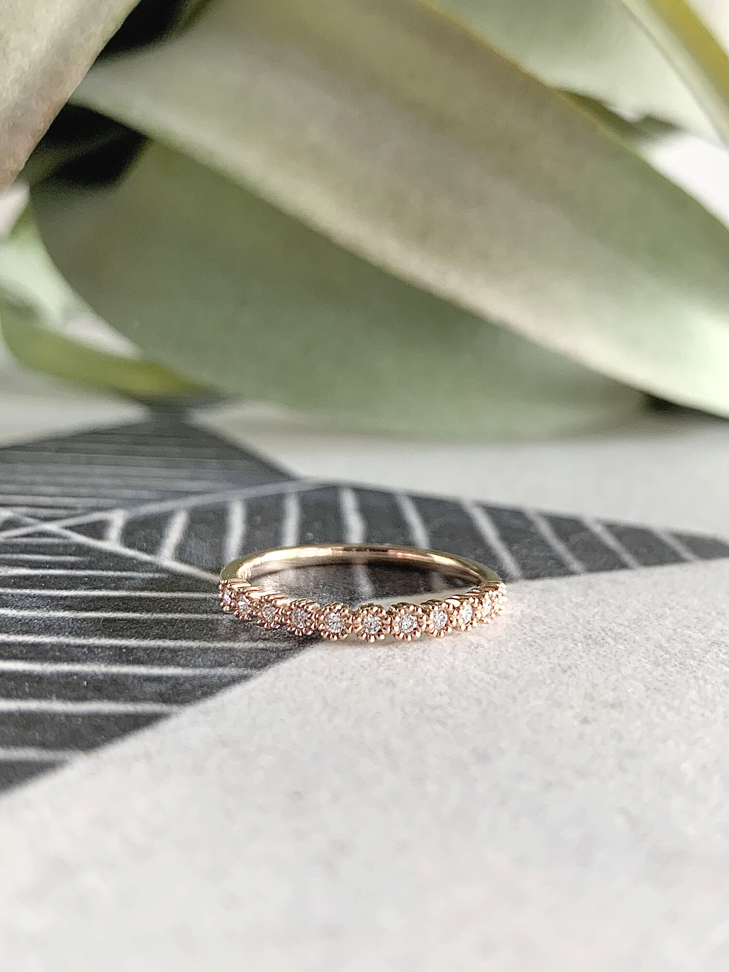 Diamond Milgrain Edge Eternity Ring Band