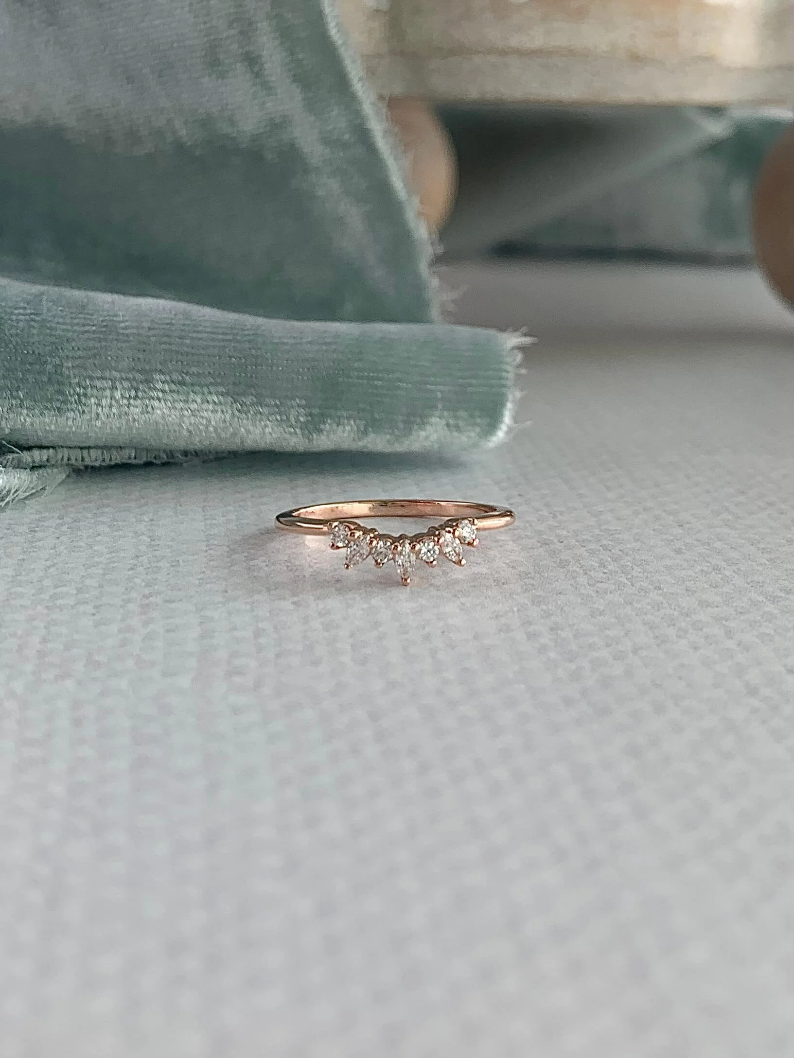 Graceful Lab Diamond 14k Rose Contour Band