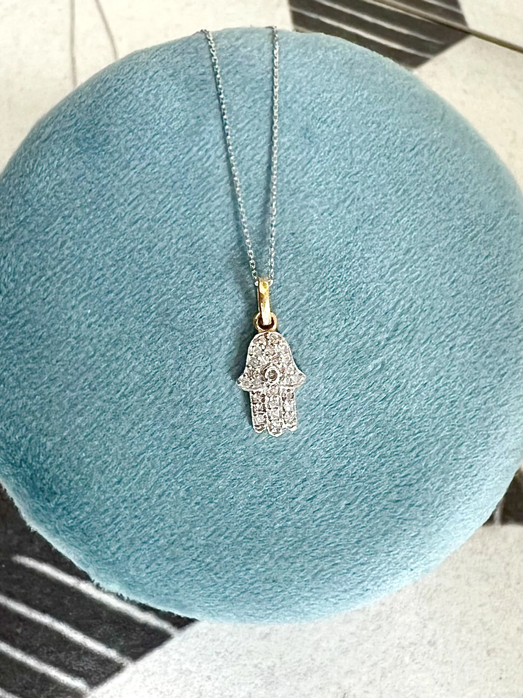 Blessings Diamond Hamsa Mixed 14k Gold 