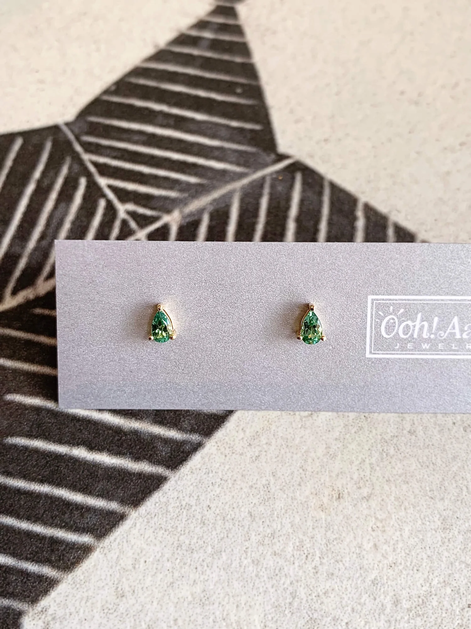 Mint Tourmaline 14k Yellow Gold Earrings New Mexico Jewelry