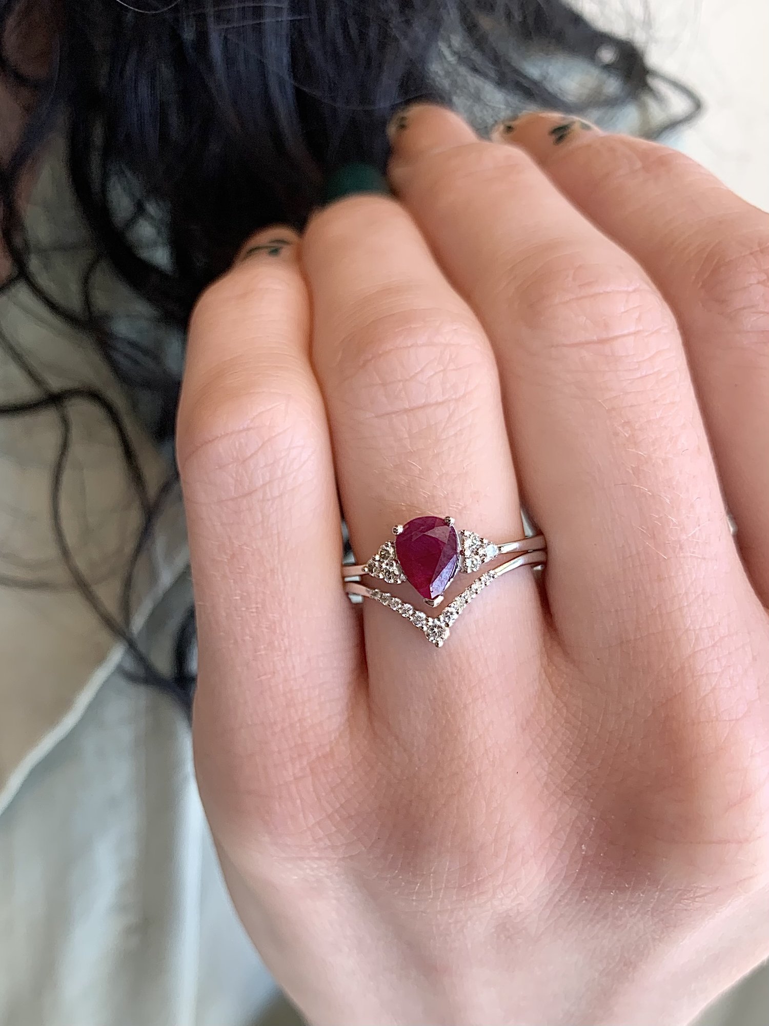 Solange Ruby Diamond 14K White Engagement Ring | Ooh! Aah! Jewelry |  Albuquerque Jewelry Store | Nm — Albuquerque | Jewelry | Engagement Rings |  Albuquerque | New Mexico | Ooh! Aah! Jewelry