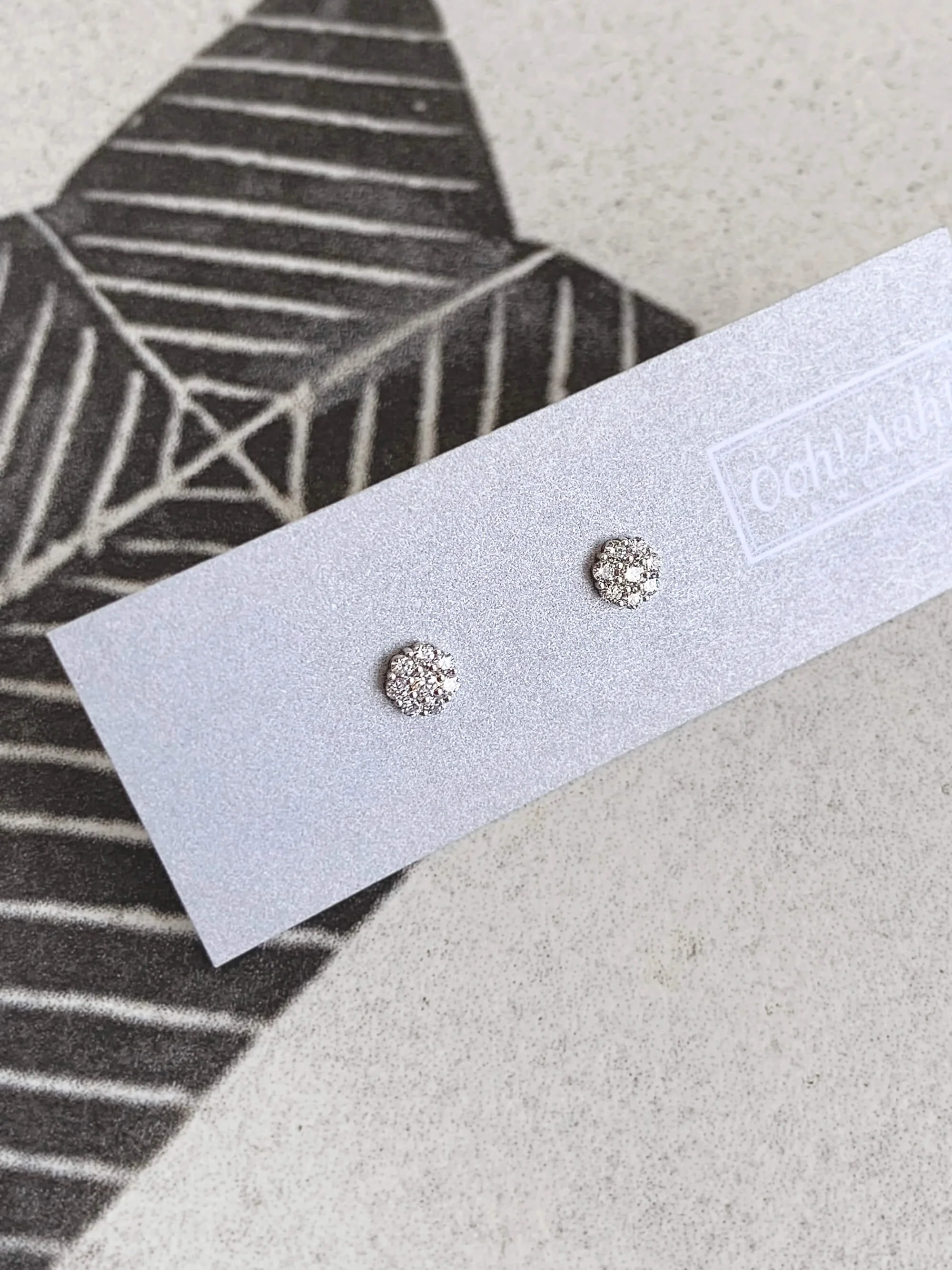 Future Heirloom Diamond Cluster 14k White Gold Stud Earrings