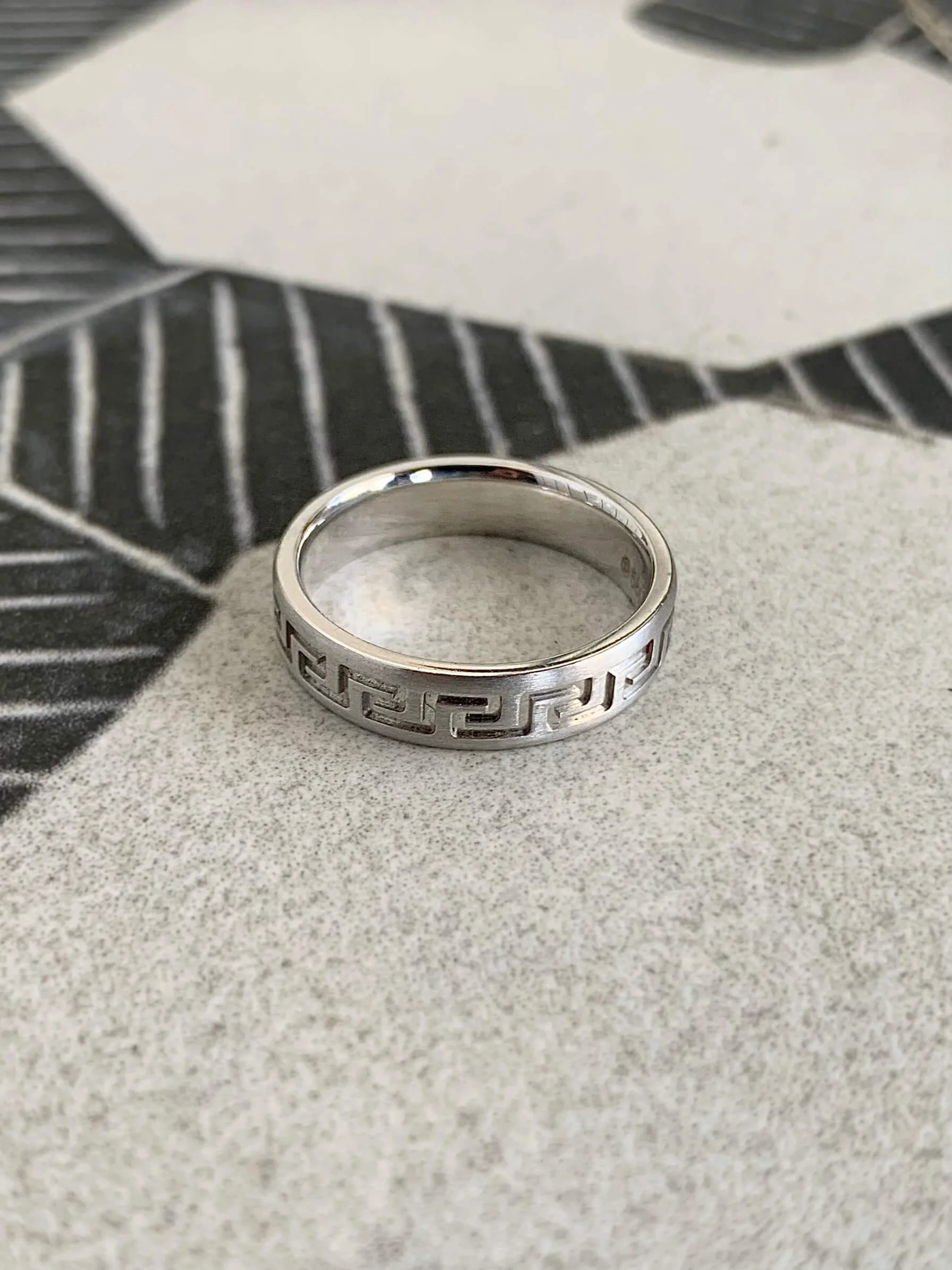 14K White Gold 5mm Greek Key Band | Ooh! Aah! Jewelry | Wedding Bands ...