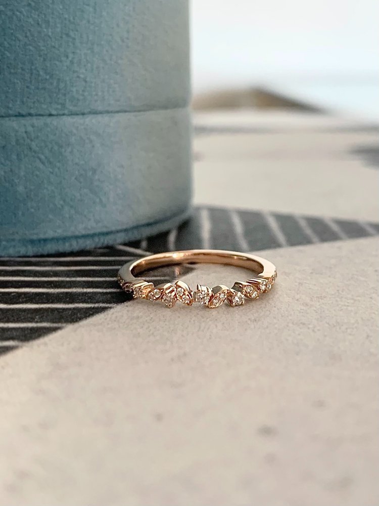 Rose Thorn Diamond 14k Rose Gold Wedding Ring Ooh Aah Jewelry