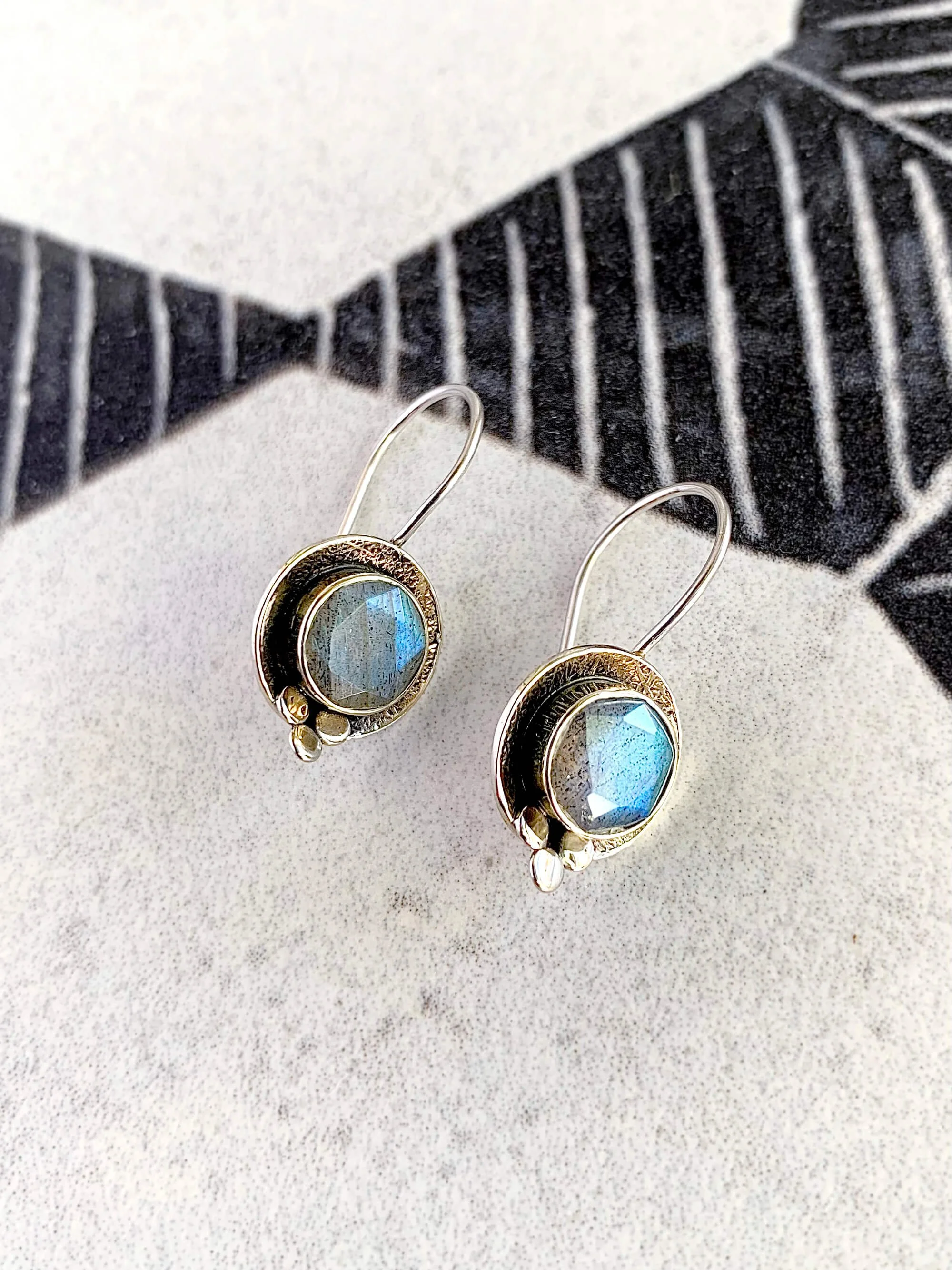 •MOON SHADOWS• labradorite + mixed metal earrings